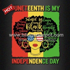 Custom Juneteenth Afro Girl Printing Direct To Film Transfer Design